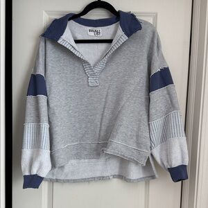 Gray and Blue Pullover Bucket List Hoodie